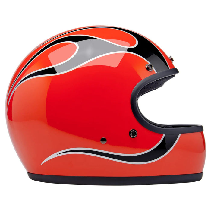 Biltwell - Gringo  ECE R22.06 Helmet - Competition Orange Flames