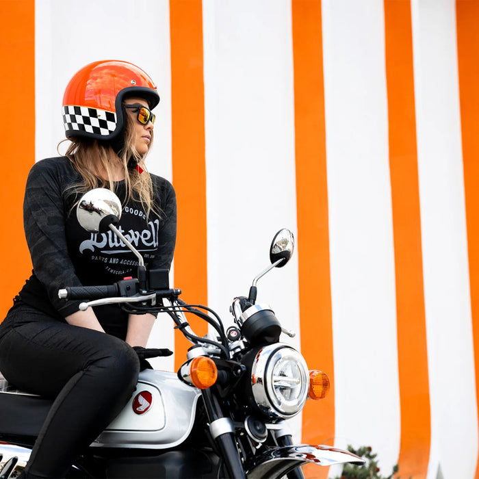 Biltwell - Bonanza Helmet - Competition Orange Checkers