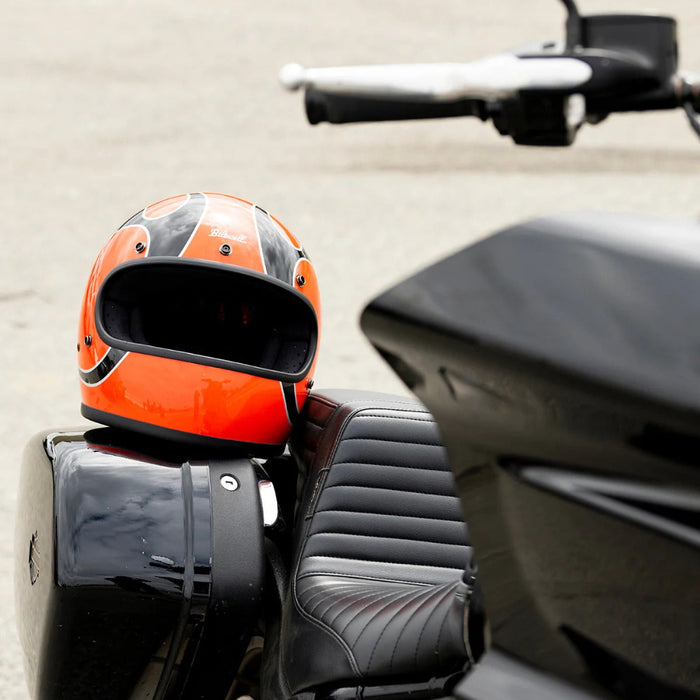 Biltwell - Gringo  ECE R22.06 Helmet - Competition Orange Flames