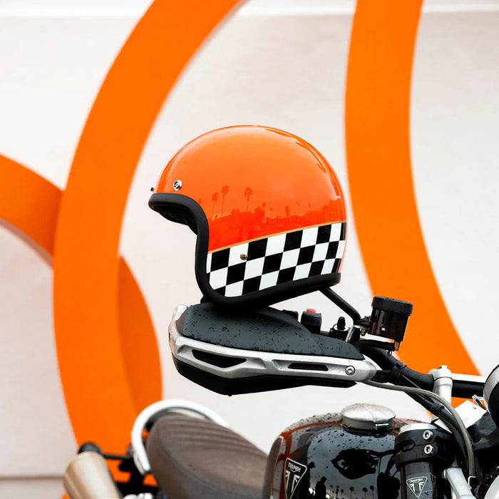 Biltwell - Bonanza Helmet - Competition Orange Checkers