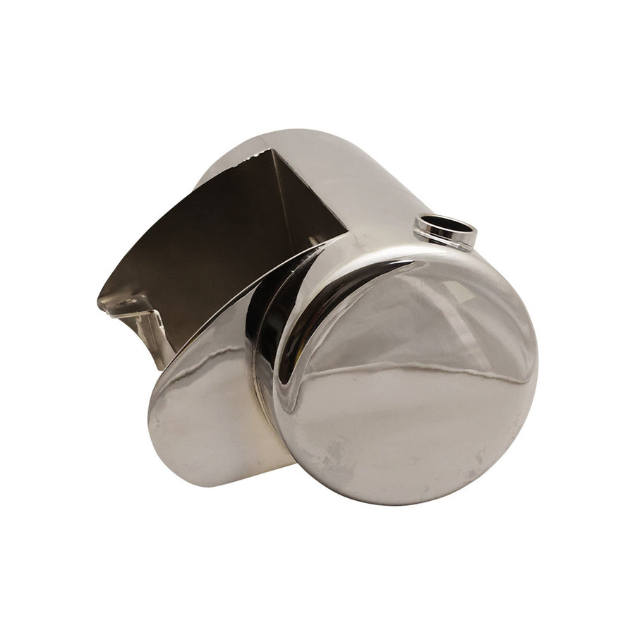 Custom Use Round Oil Tank With Battery Tray - Chrome- Side Fill
