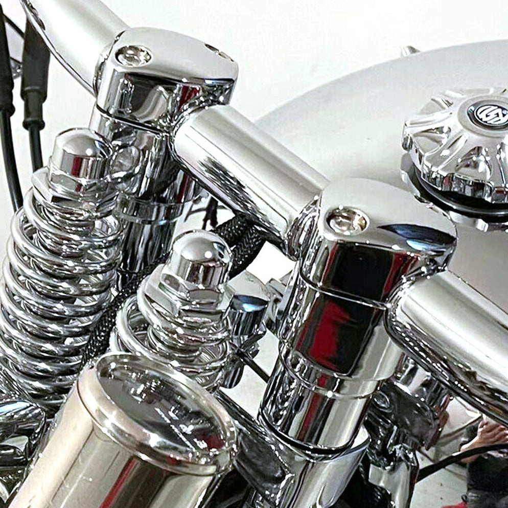 3" OEM Harley Softail Springer Style Risers Chrome — Throttle Addiction