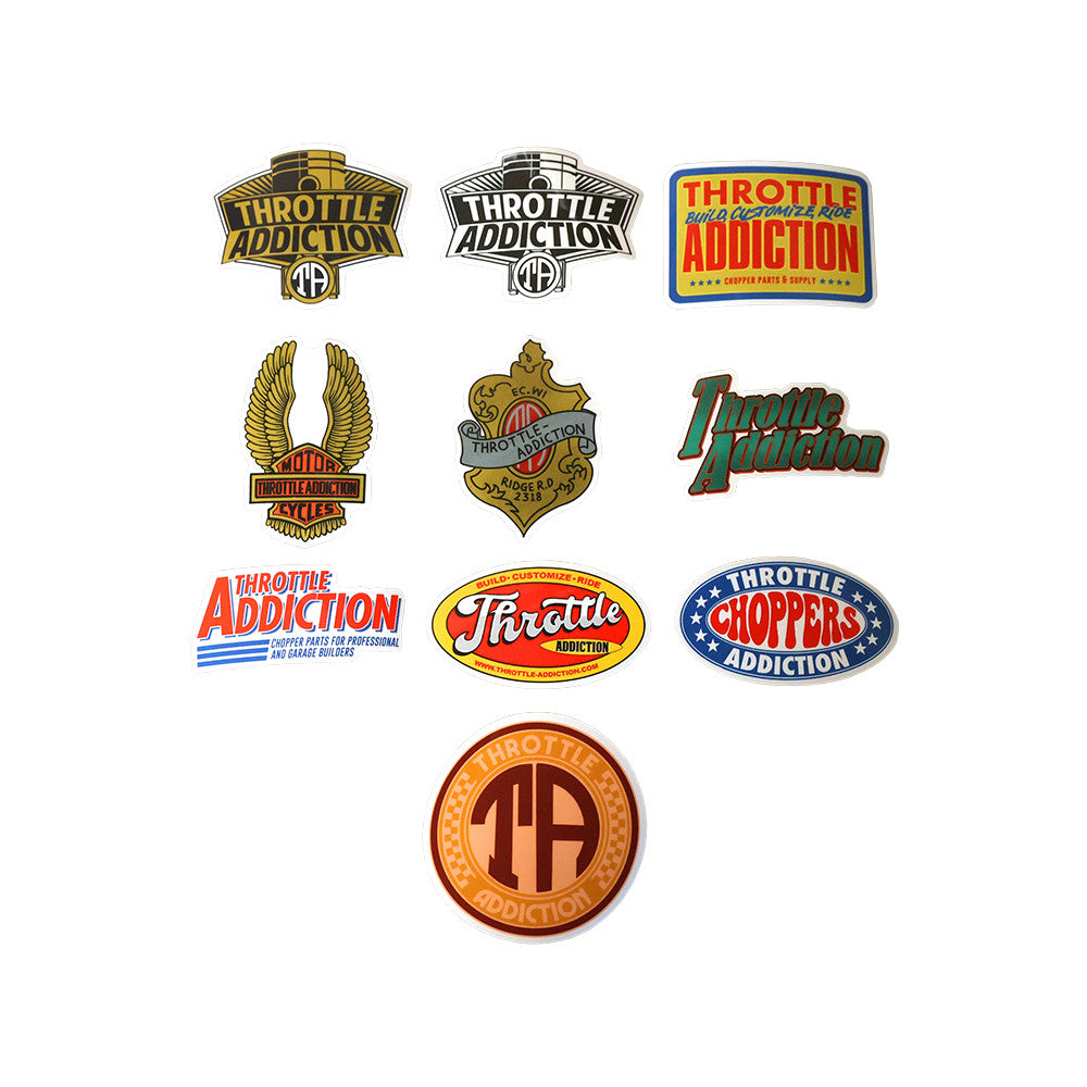 Throttle Addiction Sticker 10 Pack