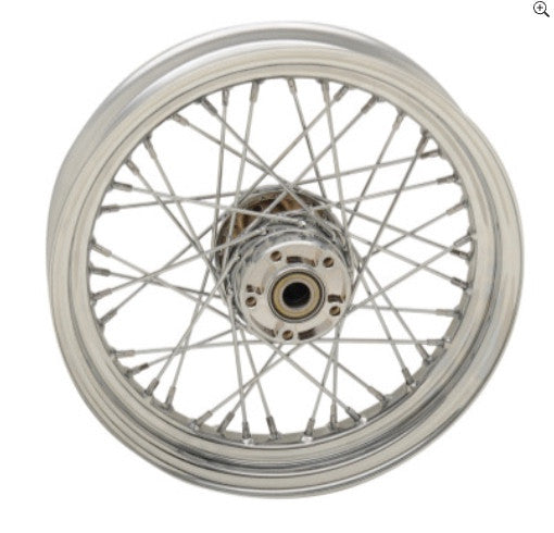 16" x 3.00" Chrome Spoke Rear Wheel - Single Disc/No ABS - Sportster 2008-2022