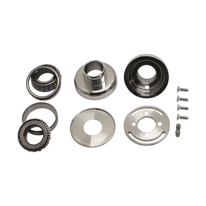 Big Twin Fork Bearing Neck Cup Kit With Internal Stop - Chrome