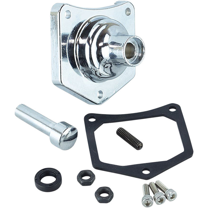 Solenoid End Cover Starter Button - 1.2, 1.4 kW - 19-17 Big Twin and 91-20 Sportster - Chrome