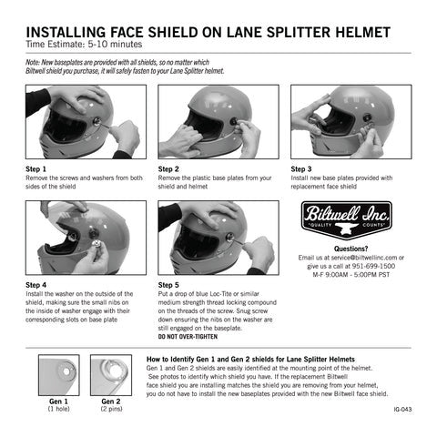 Biltwell - Lane Splitter Helmet - Gloss Orange/Gray/Black