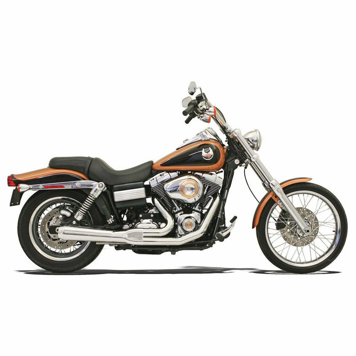 Bassani - Road Rage 2-Into-1 Upswept Exhaust Short - 2006-2017 Dyna FXD - Stepped Headers - Chrome