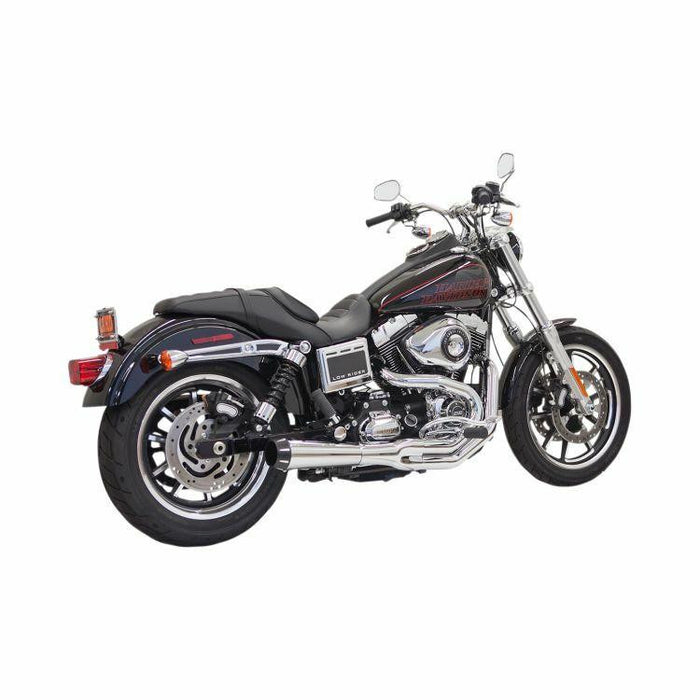 Bassani Road Rage II 2-Into-1 Exhaust - 1991-2017 Dyna With Tall Shocks - Chrome