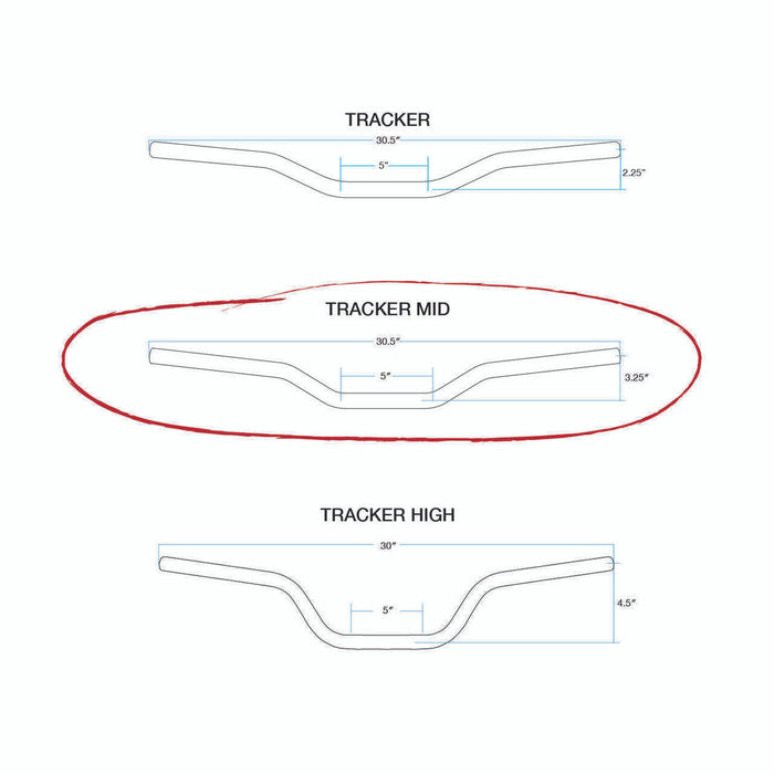 Biltwell - Tracker Mid 1" Handlebars - Chrome