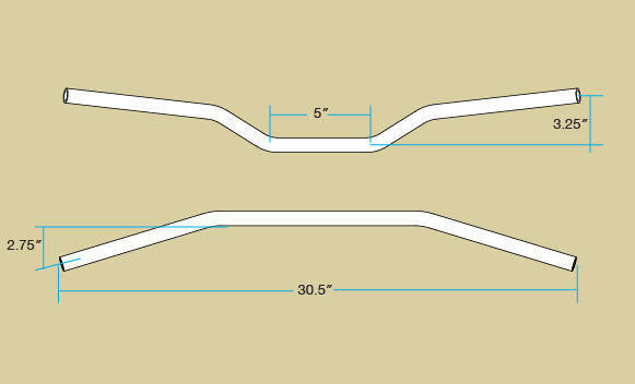 Biltwell - Tracker Mid 1" Handlebars - Chrome