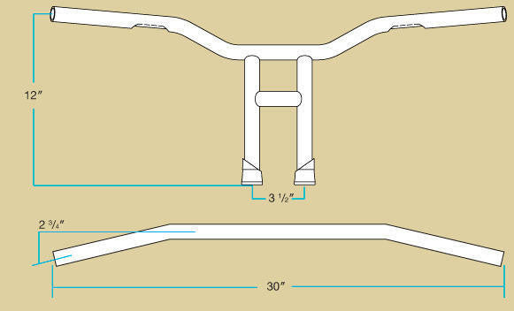 Biltwell - Tyson Handlebars 12" - Chrome - Slotted