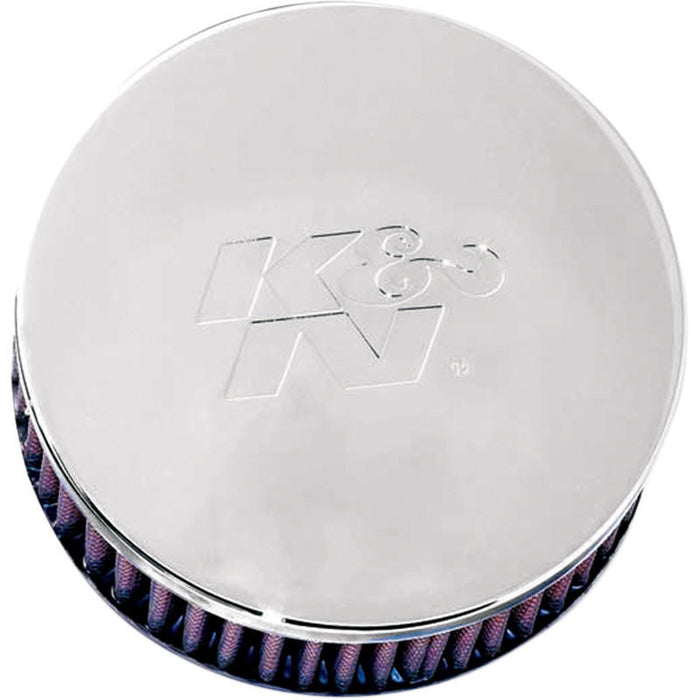 K & N Air Filter Cleaner Assembly - Mikuni 36-38mm - Open/Round - Chrome