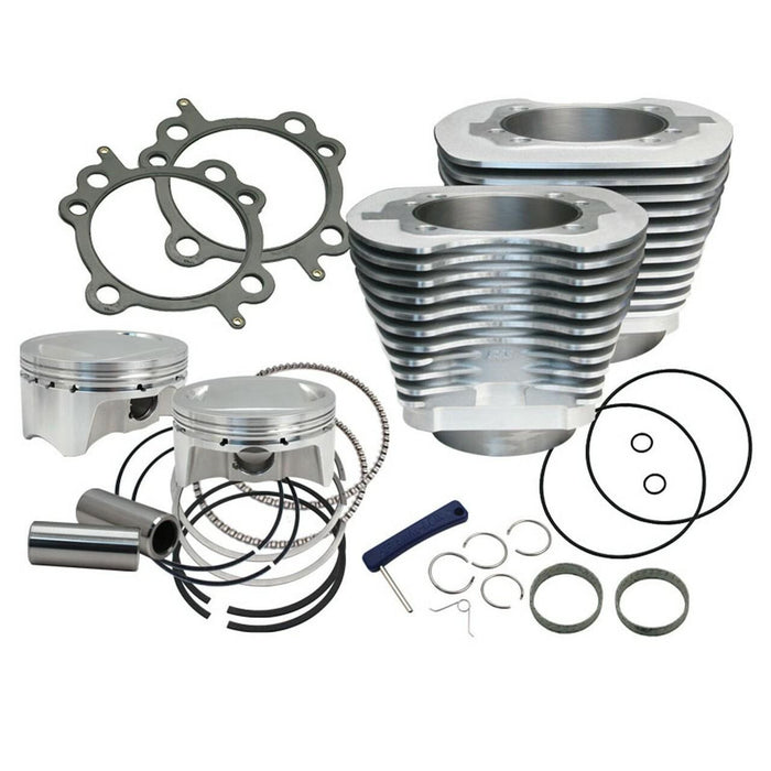S&S Cycle - 4" Sidewinder Big Bore Kit for 2007-2017 HD Big Twin Models - Silver