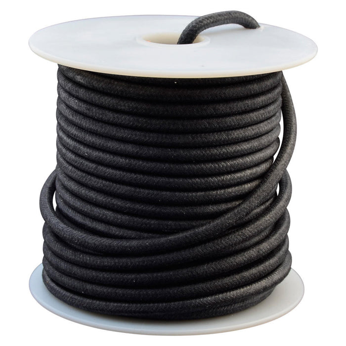 12 AWG Vintage Cloth Covered Automotive Electrical Wire - Black  - 10 FT