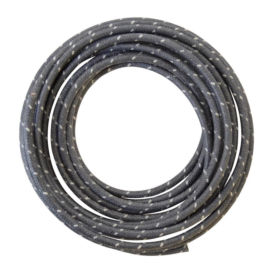 16 AWG Cloth Covered Automotive Electrical Wire - Black with 1 White Tracer - 10 FT