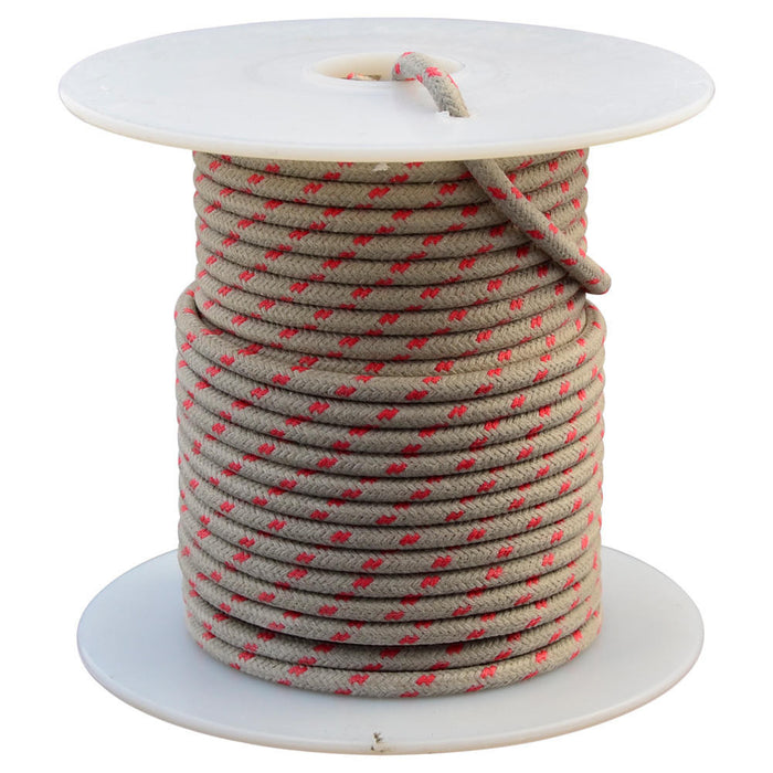 16 AWG Vintage Cloth Covered Automotive Electrical Wire - Gray with 2 Red Tracers - 10 FT