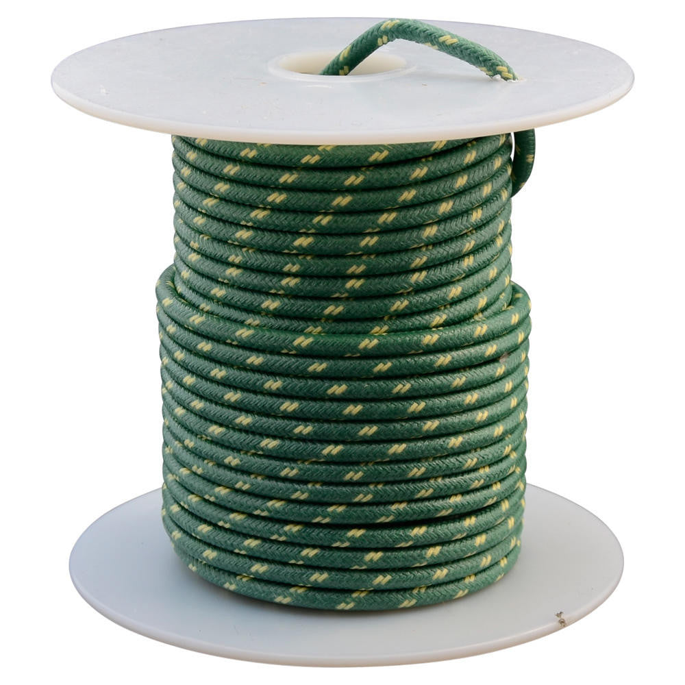 16 AWG Vintage Cloth Covered Automotive Electrical Wire Green with 2