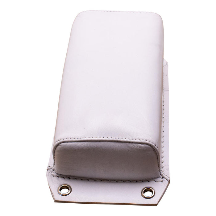Bates Style Pillion Pad - White Leather - Smooth
