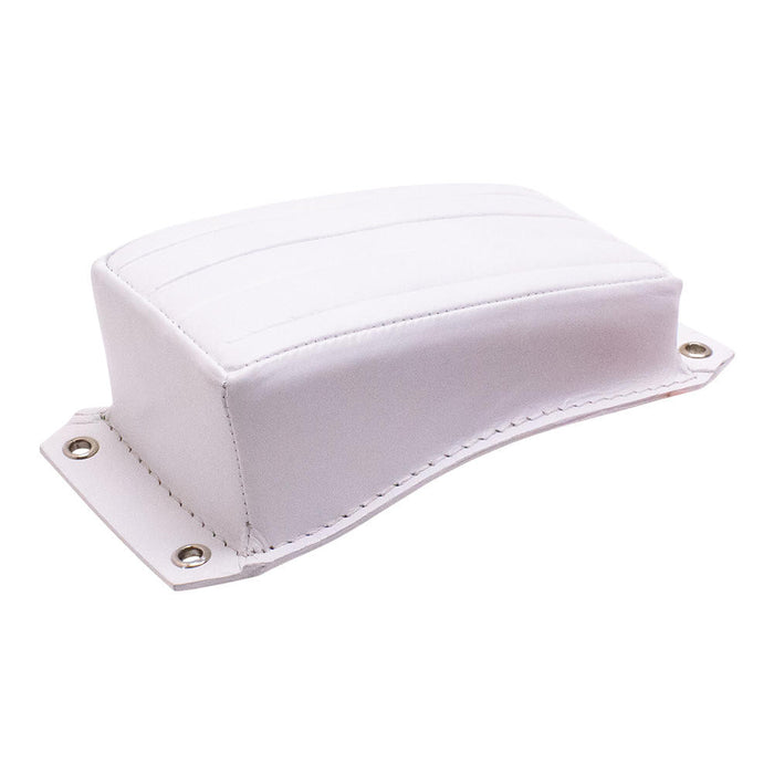 Bates Style Pillion Pad - White Leather - Tuck N Roll