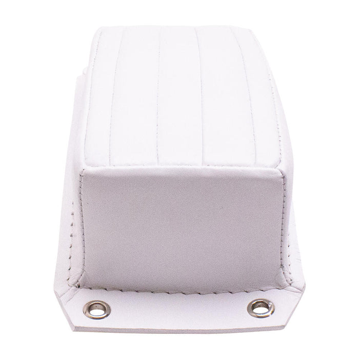 Bates Style Pillion Pad - White Leather - Tuck N Roll