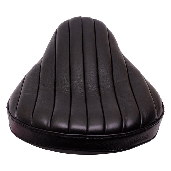 Bates Style Solo Seat - Black Leather - Tuck N Roll