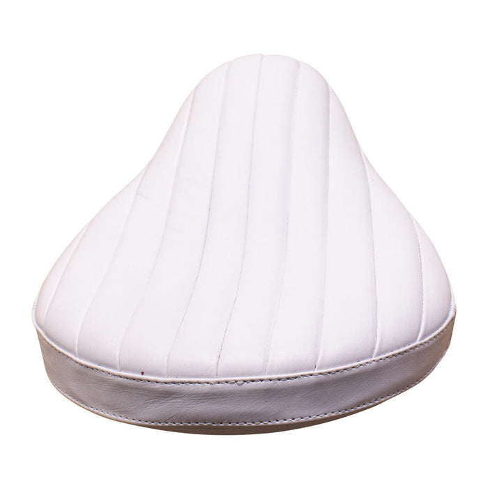 Bates Style Solo Seat - White Leather - Tuck N Roll