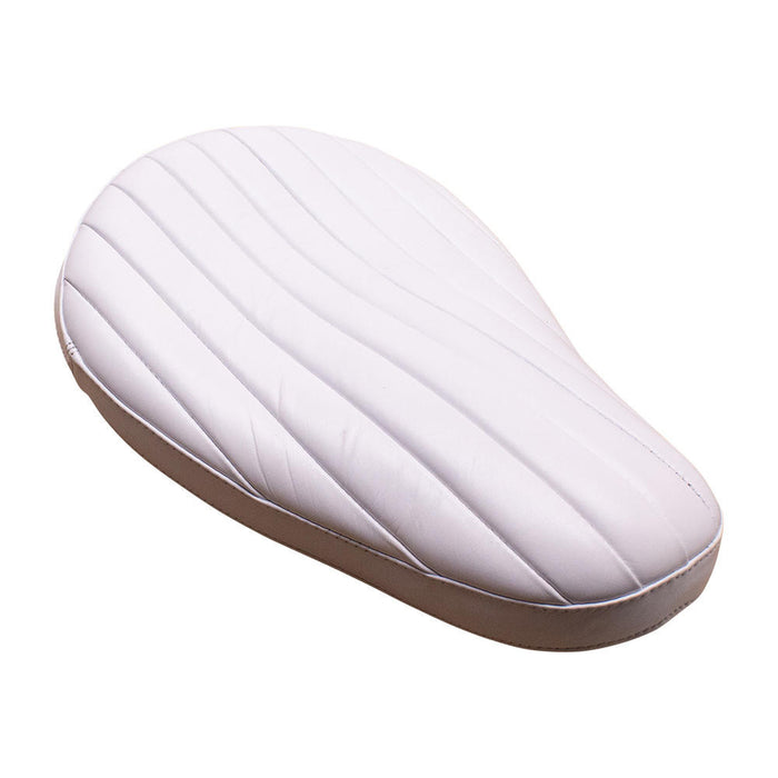 Bates Style Solo Seat - White Leather - Tuck N Roll