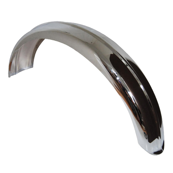 Chrome Wassell Style Ribbed Fender - 5" Wide