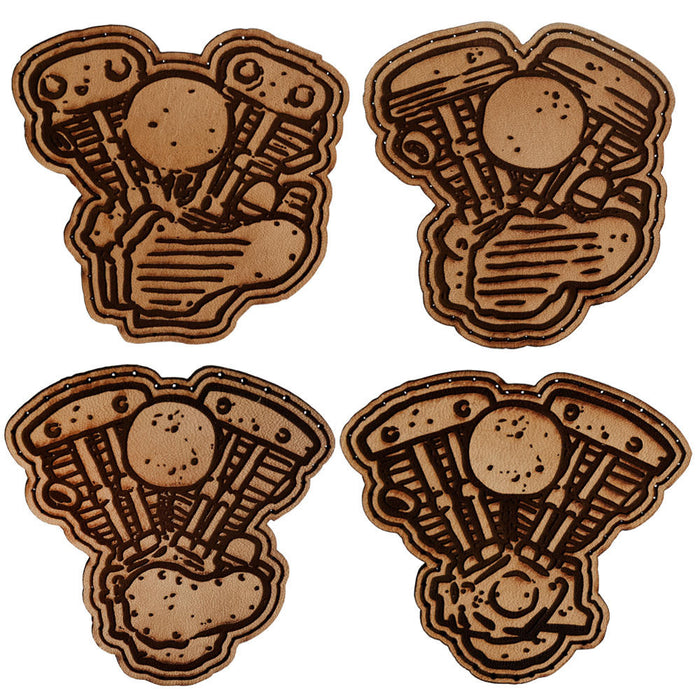 Harley Motors Leather Patches - 4 Pack