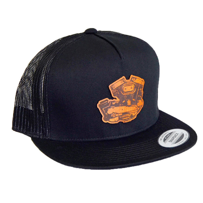 Ironhead Leather Patch - 5 Panel Snap Back Hat