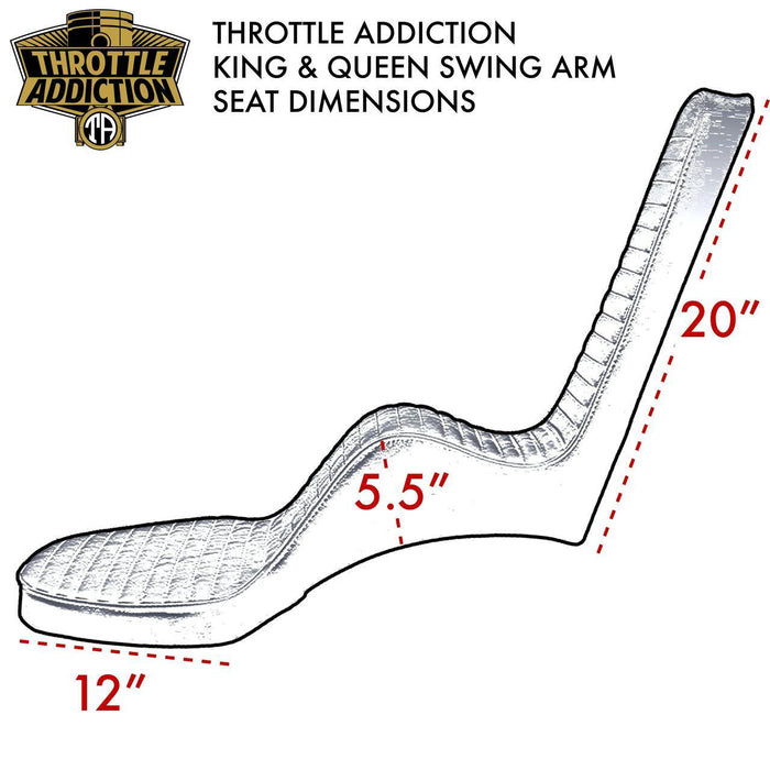 King & Queen Seat For Sportster '86 -'03 - Diamond Stitch