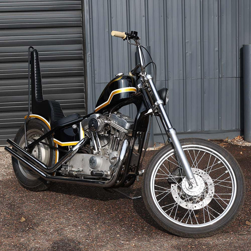 King & Queen Seat For Sportster Hardtail Kit Pleated Stitch