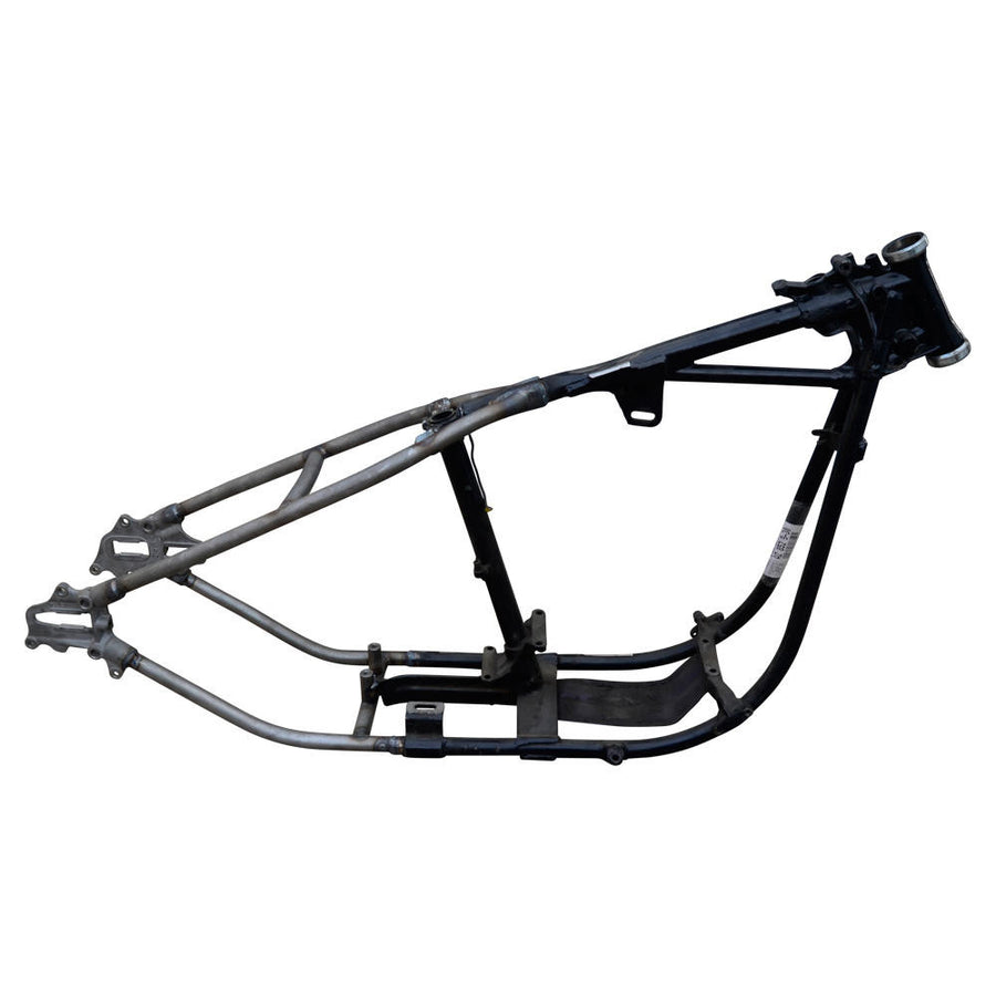 Weld-on shovelhead hardtail frame rear setion on white background
