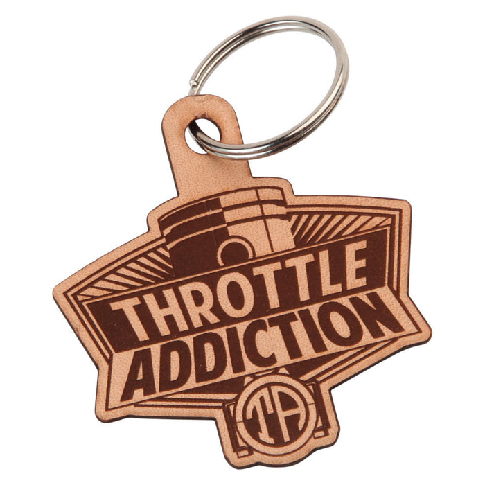 Throttle Addiction Leather Key Chain