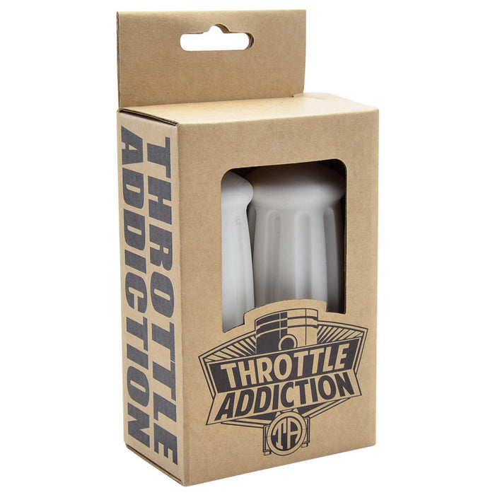 Throttle Addiction - Short Barrel Grips - White - 1"