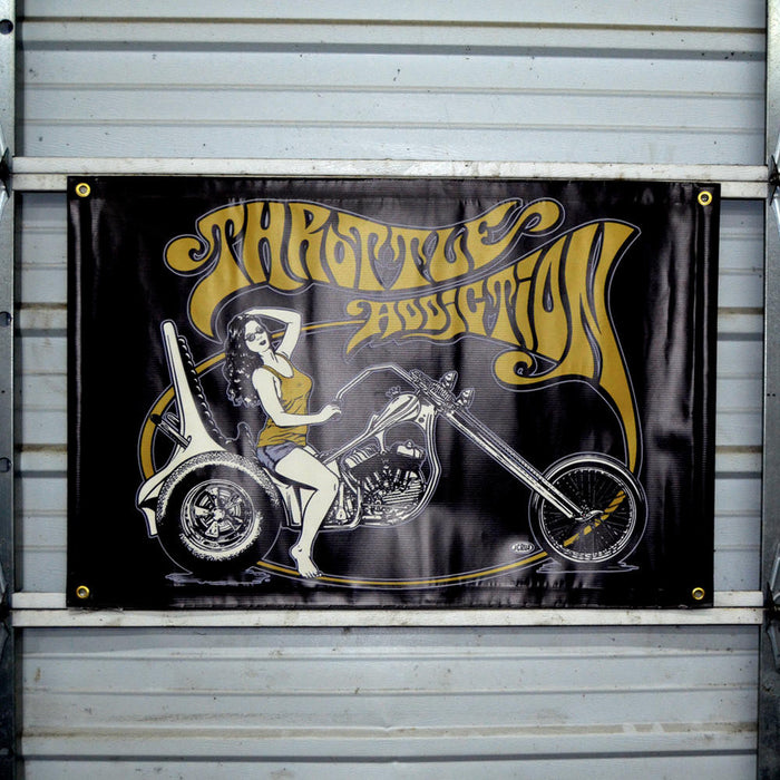 Throttle Addiction Trike Girl Shop Banner