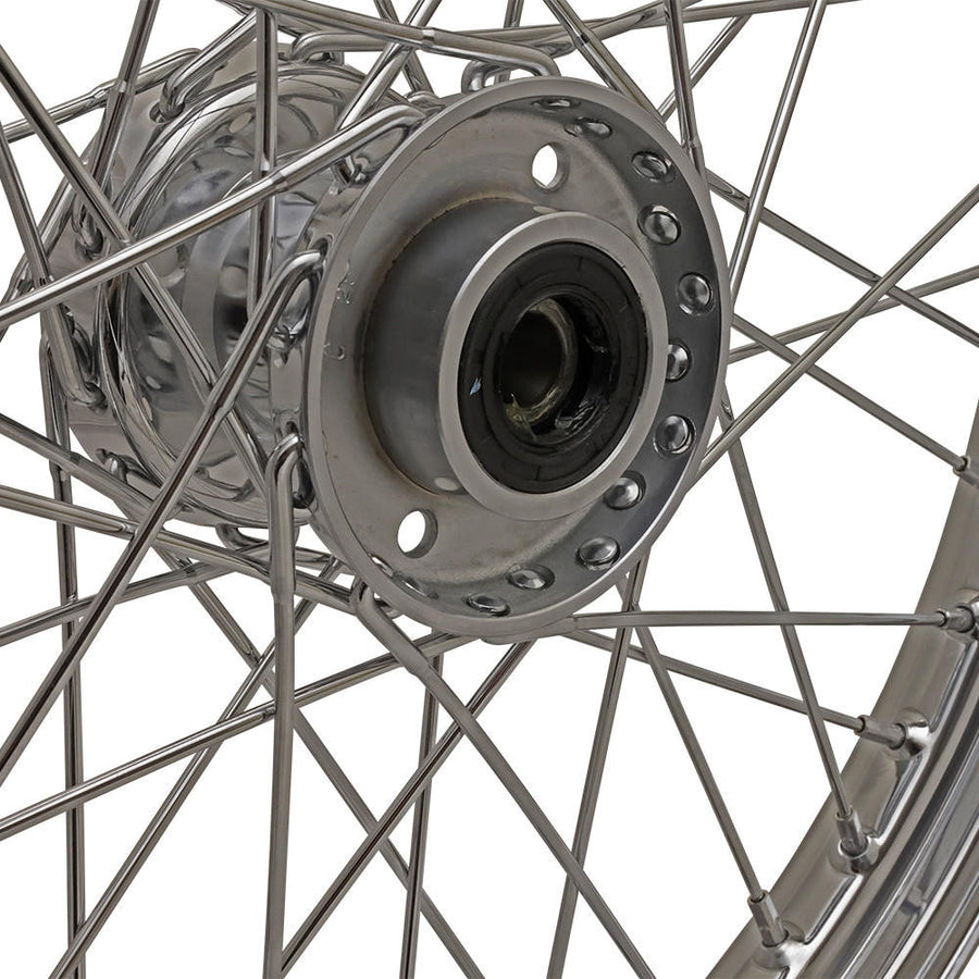 21" X  2.15" Star Hub Style Front Spool Wheel - Chrome
