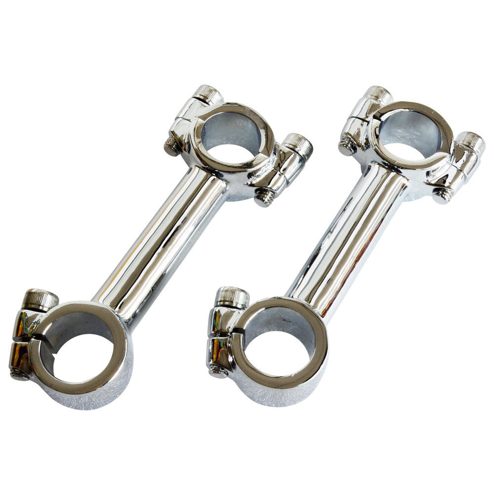 Flanders Style Dog Bone Risers - Chrome-Plated Brass — Throttle Addiction