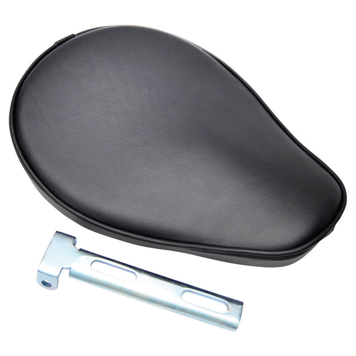 Leather Solo Motorcycle Seat and Seat Hinge