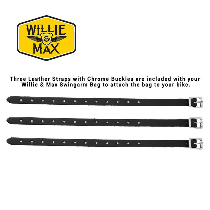 Willie & Max - Black Triangular Hard Tail Saddle Bag - Left Side